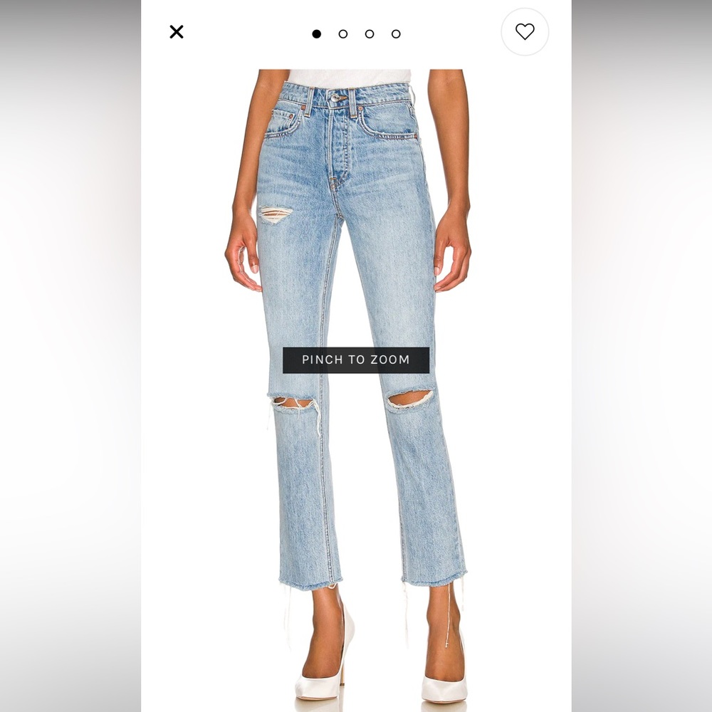 GRLFRND light wash cropped jeans